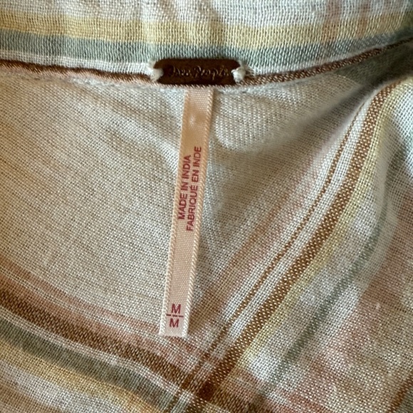 Free People Nordic Plaid Pastel Striped Button Down Shirt - Picture 11 of 14